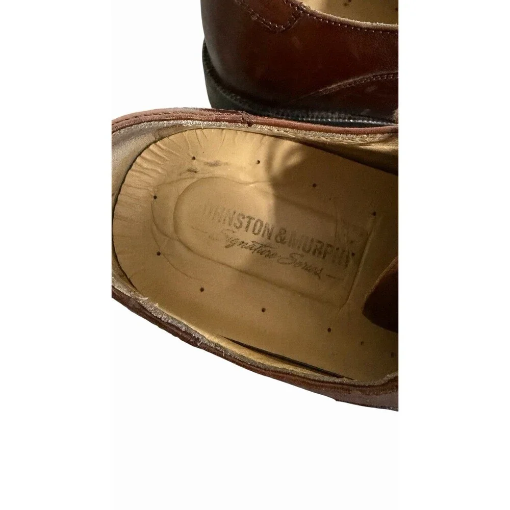 Johnston & Murphy Mens Brown Signature Series Oxford Business Office Shoes Sz 8M